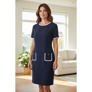 Navy Tommy Hilfiger Ladies Dress! Beautiful For Any Occasion! Size 10